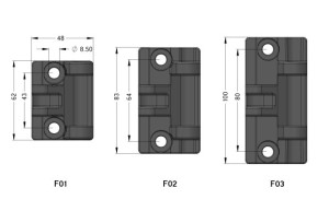 ANGUTEC heavy duty hinges - frame mounts