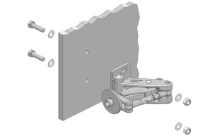 Bolted frame mount for heavy duty hinges onto a non-glass panel